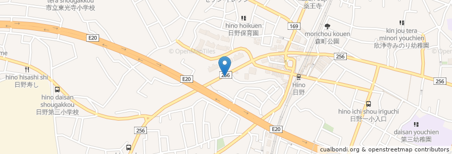 Mapa de ubicacion de すき家 en Japonya, 東京都, 日野市.