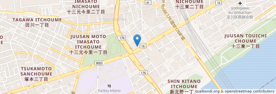 Mapa de ubicacion de 大阪王将 en Japonya, 大阪府, 大阪市, 淀川区.