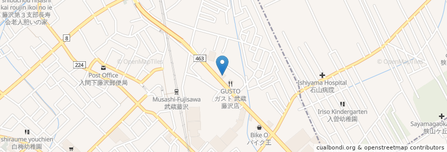 Mapa de ubicacion de バーミヤン 武蔵藤沢店 en 日本, 埼玉県, 入間市.