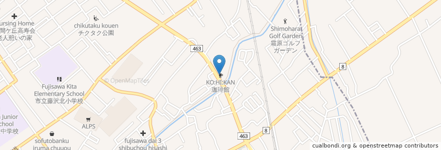 Mapa de ubicacion de 珈琲館 en Jepun, 埼玉県, 入間市.