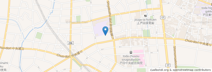 Mapa de ubicacion de 海禅寺 en 日本, 埼玉县, 戸田市.