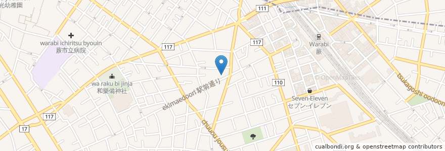 Mapa de ubicacion de オリジン弁当 en 日本, 埼玉県, 蕨市.