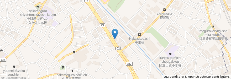 Mapa de ubicacion de ほっかほっか亭 en Japón, Tokio, Meguro.