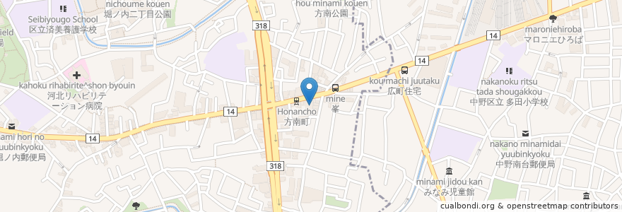 Mapa de ubicacion de みずほ銀行 en Japan, 東京都, 杉並区.
