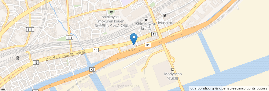 Mapa de ubicacion de 맥도날드 en 일본, 가나가와현, 요코하마시, 神奈川区.