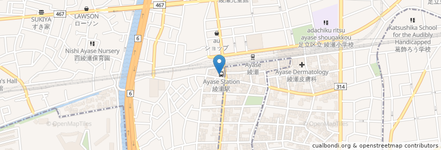 Mapa de ubicacion de みずほ銀行 (Mizuho Bank) en اليابان, 東京都, 足立区.