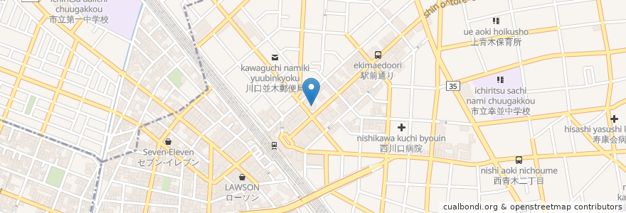 Mapa de ubicacion de ロイヤルホスト en 日本, 埼玉县, 川口市.