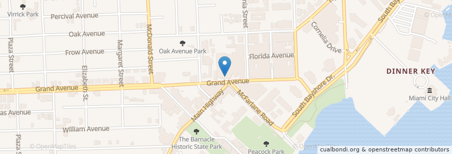 Mapa de ubicacion de Cheesecake Factory en Amerika Birleşik Devletleri, Florida, Miami-Dade County, Miami.