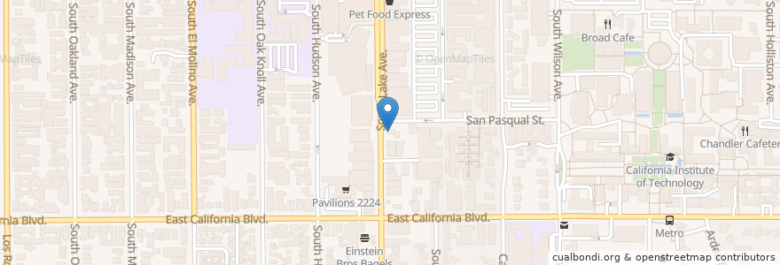 Mapa de ubicacion de Mobil en 미국, 캘리포니아주, Los Angeles County, Pasadena.