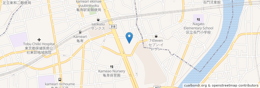 Mapa de ubicacion de 香取神社 en 日本, 東京都, 足立区.