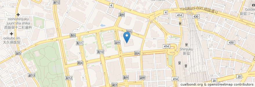 Mapa de ubicacion de みずほ銀行 en Japonya, 東京都, 新宿区.