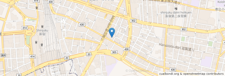 Mapa de ubicacion de みずほ銀行 en Japón, Tokio, Shinjuku.