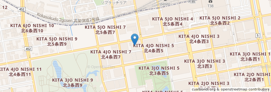 Mapa de ubicacion de タイムズ en Japón, Prefectura De Hokkaidō, 石狩振興局, Sapporo, 中央区.
