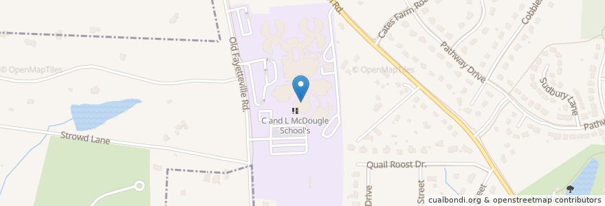 Mapa de ubicacion de McDougle Middle School en Amerika Syarikat, Carolina Utara, Orange County, Carrboro.