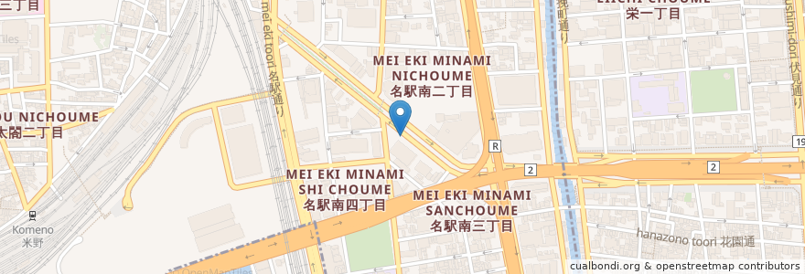 Mapa de ubicacion de 中部電力名駅南ビル前 en Japón, Prefectura De Aichi, Nagoya, 中村区.