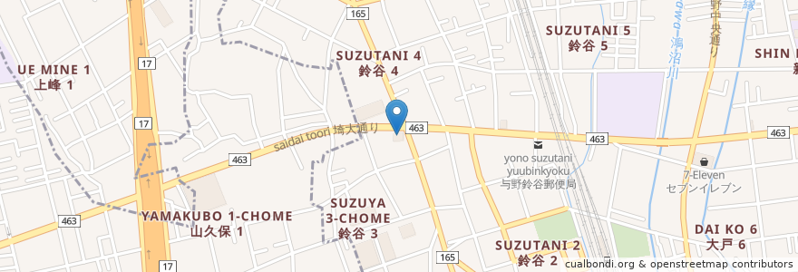 Mapa de ubicacion de がってん寿司 en Giappone, Prefettura Di Saitama, さいたま市, 桜区, 中央区.