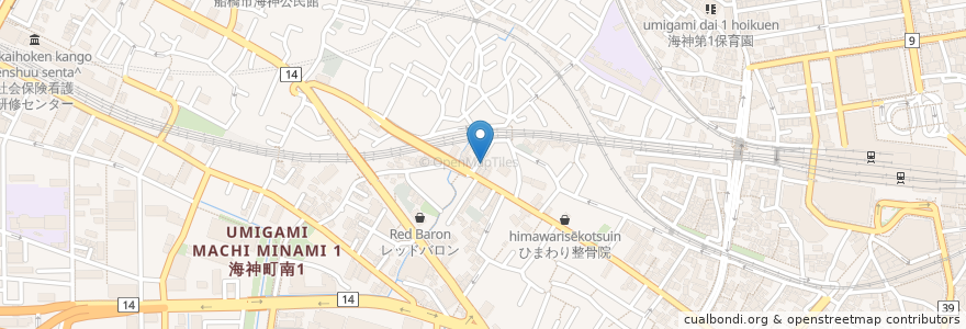 Mapa de ubicacion de 真下薬局 en Japón, Prefectura De Chiba, Funabashi.