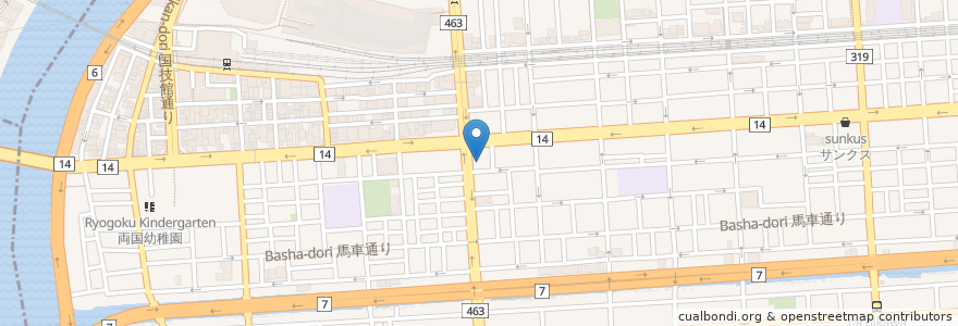 Mapa de ubicacion de りそな銀行 en Jepun, 東京都, 墨田区.