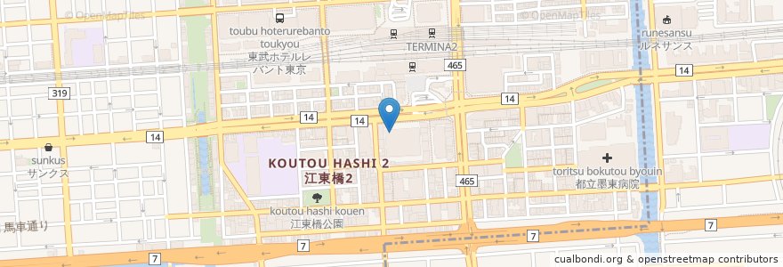 Mapa de ubicacion de スターバックス en ژاپن, 東京都.