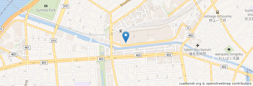 Mapa de ubicacion de スターバックス en 日本, 东京都/東京都, 墨田区.