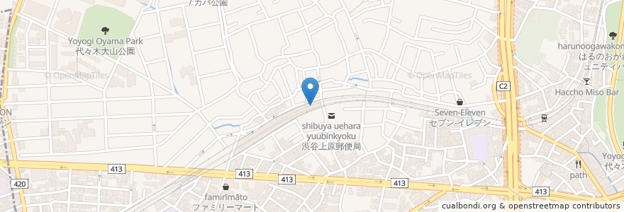 Mapa de ubicacion de サンマルクカフェ en 日本, 东京都/東京都, 渋谷区.