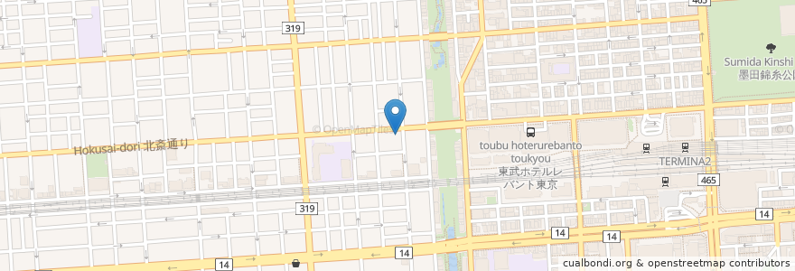 Mapa de ubicacion de ほっともっと en ژاپن, 東京都, 墨田区.