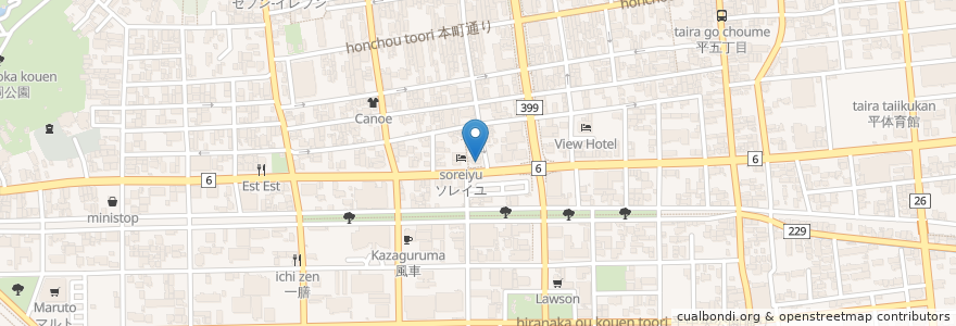 Mapa de ubicacion de いわき中央警察署十五丁目交番 en Japan, Präfektur Fukushima, いわき市.