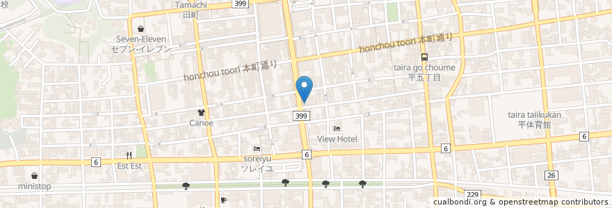 Mapa de ubicacion de 平調剤薬局 en Япония, Фукусима, Иваки.