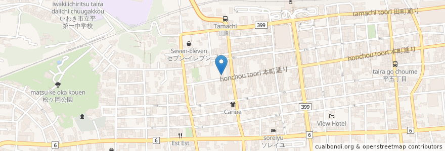 Mapa de ubicacion de いわき 四川 en اليابان, فوكوشيما, いわき市.