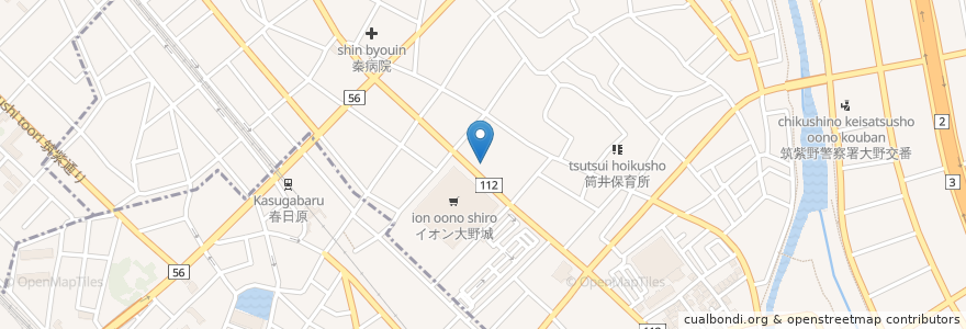 Mapa de ubicacion de かっぱ寿司 en اليابان, محافظة فوكوكا, 大野城市.