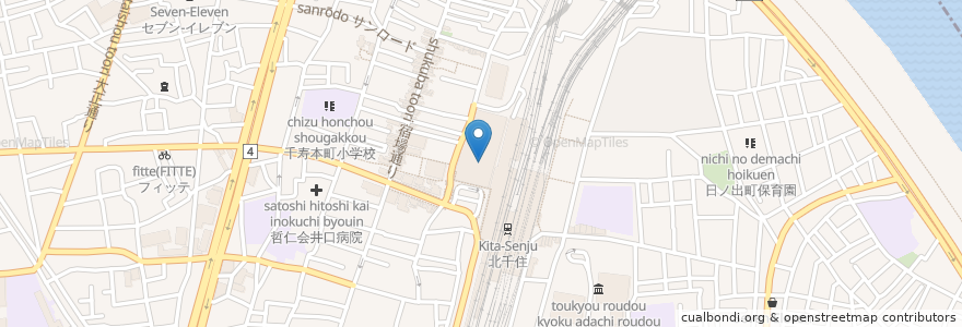 Mapa de ubicacion de サブウェイ en ژاپن, 東京都, 足立区.