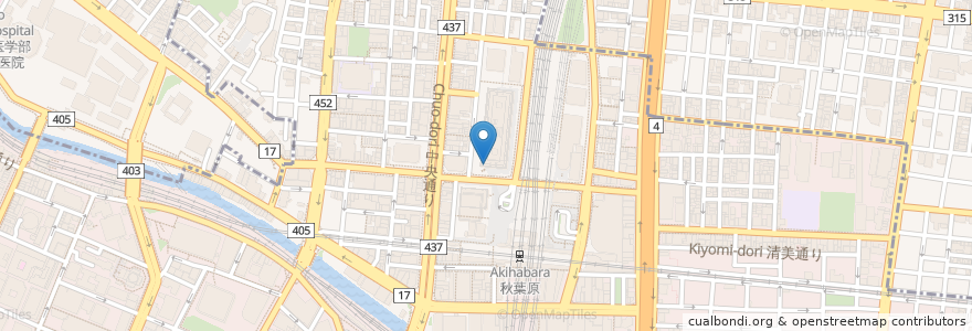 Mapa de ubicacion de 秋葉原UDX内郵便局 en 日本, 東京都, 千代田区.