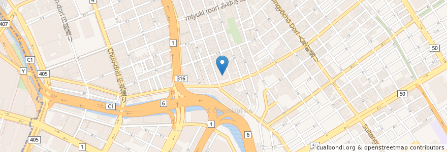 Mapa de ubicacion de みずほ銀行 en ژاپن, 東京都, 中央区.