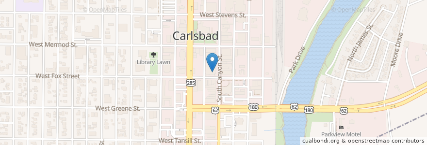 Mapa de ubicacion de Western Commerce Bank en United States, New Mexico, Eddy County, Carlsbad.