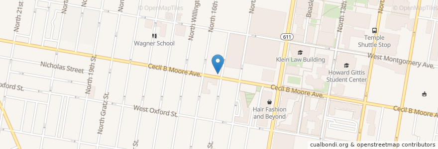 Mapa de ubicacion de Maple Buffet en Stati Uniti D'America, Pennsylvania, Philadelphia County, Philadelphia.