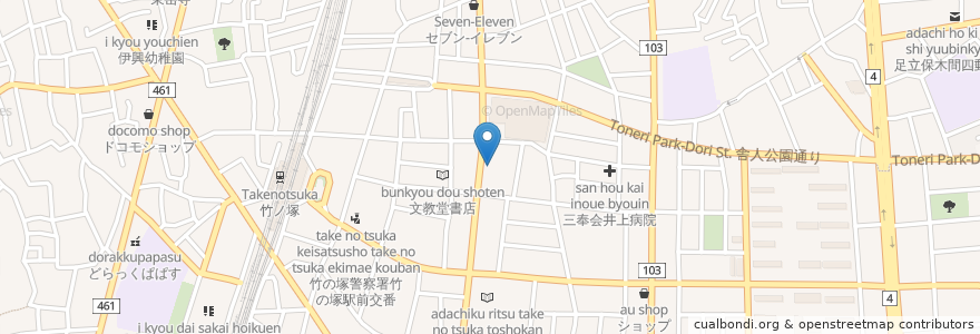 Mapa de ubicacion de りそな銀行 (Resona Bank) en Japan, Tokio, 足立区.
