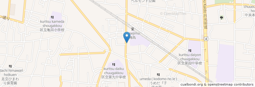 Mapa de ubicacion de りそな銀行 en Japão, Tóquio, 足立区.