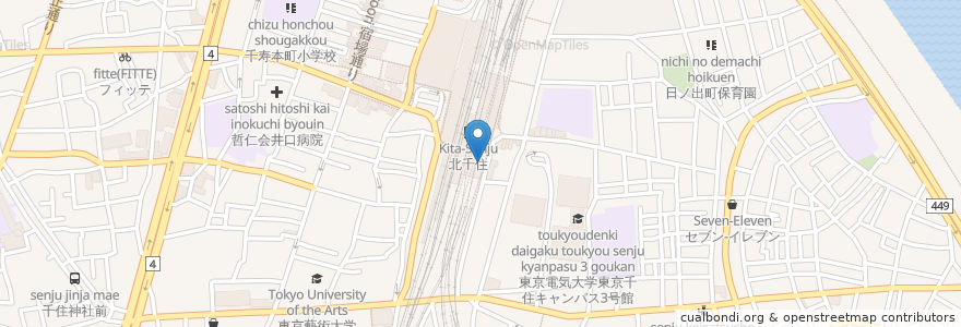 Mapa de ubicacion de りそな銀行 en 日本, 东京都/東京都, 足立区.