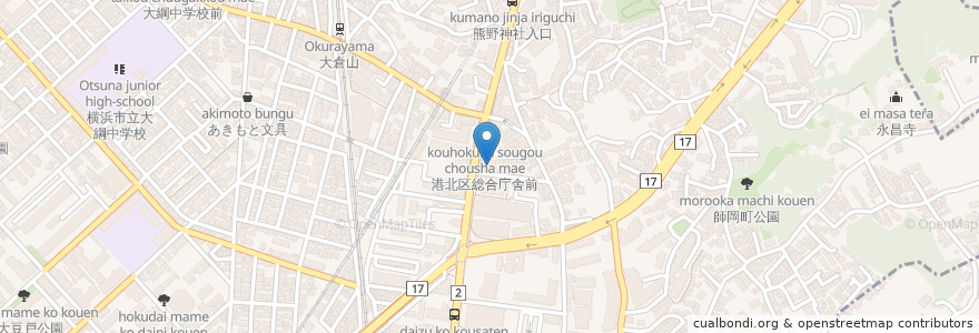 Mapa de ubicacion de ロイヤルホスト en 日本, 神奈川県, 横浜市, 港北区.