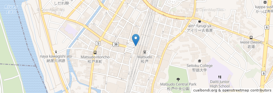 Mapa de ubicacion de スターバックス en Jepun, 千葉県, 松戸市.