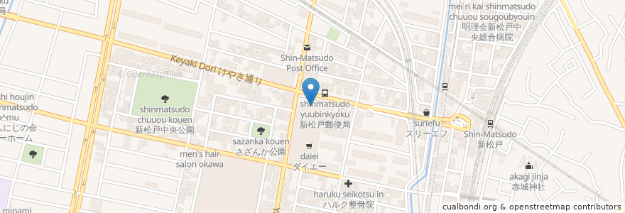 Mapa de ubicacion de タリーズコーヒー en 일본, 지바현, 松戸市.