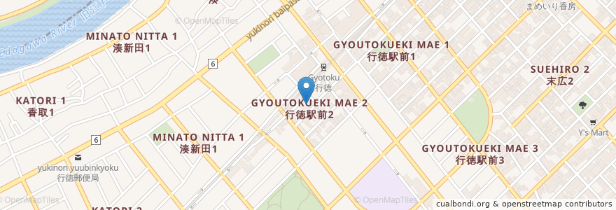 Mapa de ubicacion de 千葉銀行 (Chiba Bank) en Japon, Préfecture De Chiba, 市川市.
