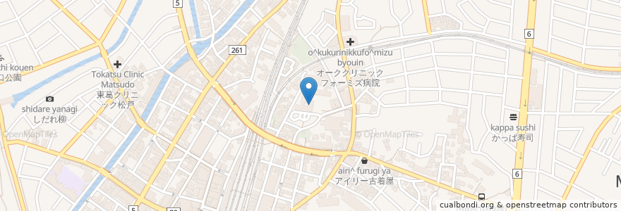 Mapa de ubicacion de 千葉銀行 en Japan, 千葉県, 松戸市.