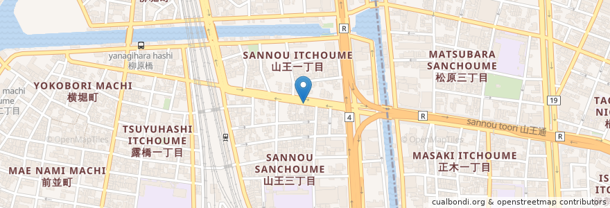 Mapa de ubicacion de 山王橋交差点西 en Япония, Айти, 名古屋市, 中川区.