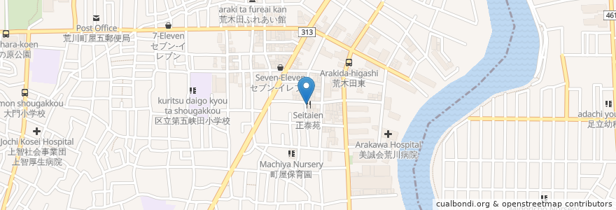 Mapa de ubicacion de 正泰苑 en 日本, 東京都, 足立区.