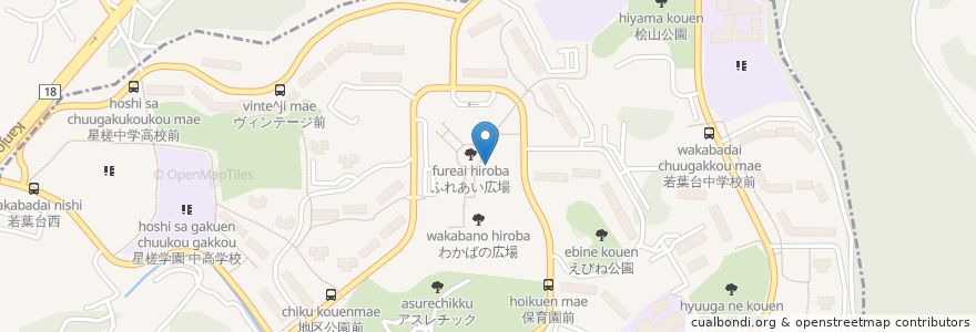 Mapa de ubicacion de ロッテリア　若葉台店 en Japón, Prefectura De Kanagawa, Yokohama.