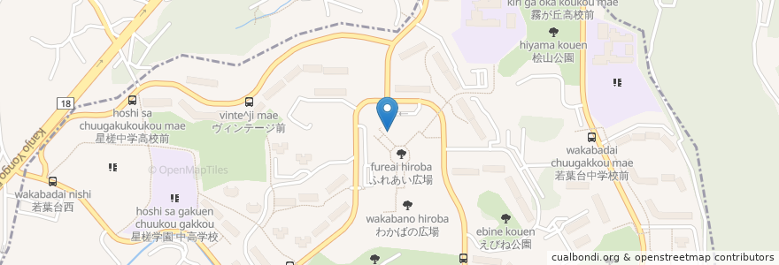 Mapa de ubicacion de 横浜銀行 横浜若葉台支店 en Japão, 神奈川県, 横浜市.