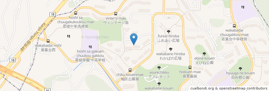 Mapa de ubicacion de 若葉台歯科医院 en 일본, 가나가와현, 요코하마시.