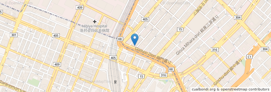 Mapa de ubicacion de 鮨紀文 en Japan, 東京都.