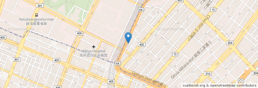 Mapa de ubicacion de 比内や en Japan, 東京都, 千代田区.